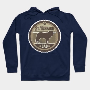 St. Bernard Dad - Distressed Saint Bernard Silhouette Design Hoodie